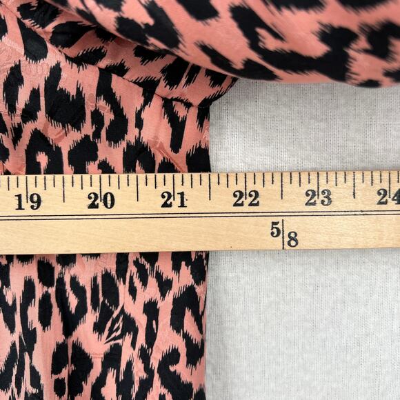 ZADIG AND VOLTAIRE Tink Squeleton Top Womens Small Pink Leopard Logo Long Sleeve - Picture 15 of 16